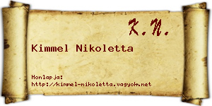 Kimmel Nikoletta névjegykártya