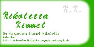 nikoletta kimmel business card